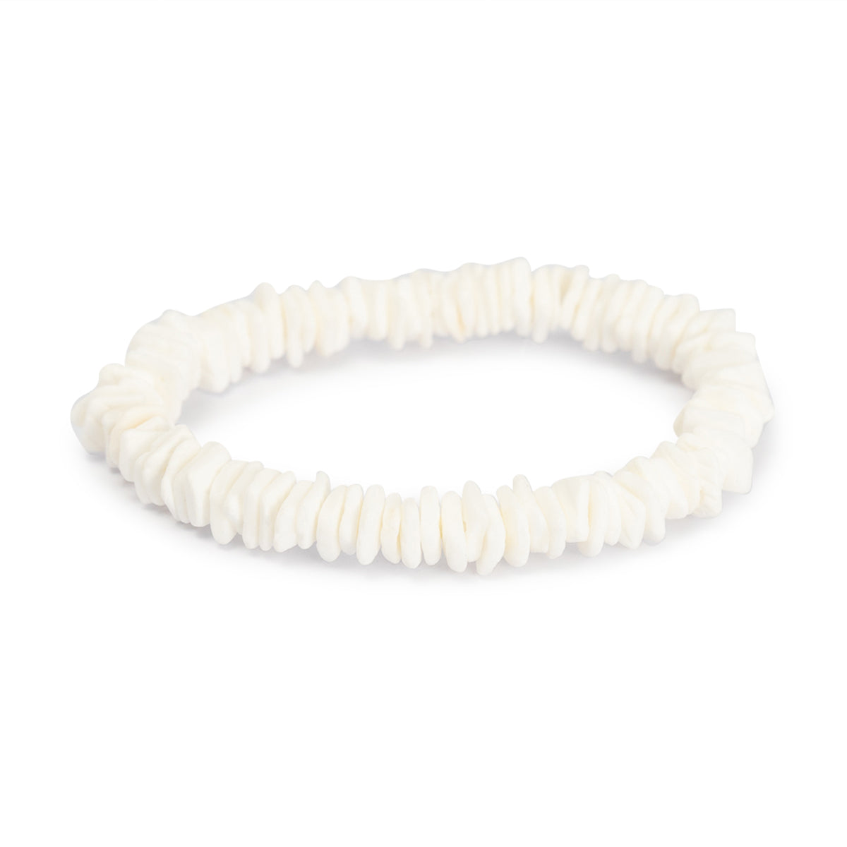 PSB990 - White Square Puka Shell Bracelet