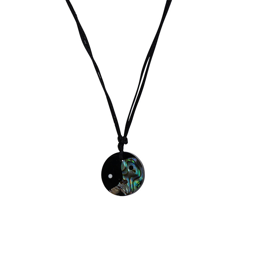 PALM STRINGS - YING YANG (S) - PAUA SHELL - BLACK STRING