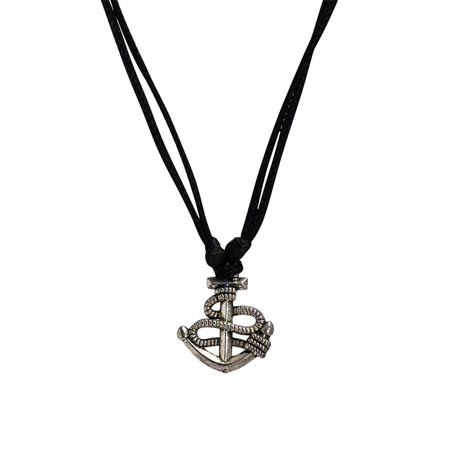 PALM STRINGS - SMALL METAL ANCHOR ON BLACK STRING
