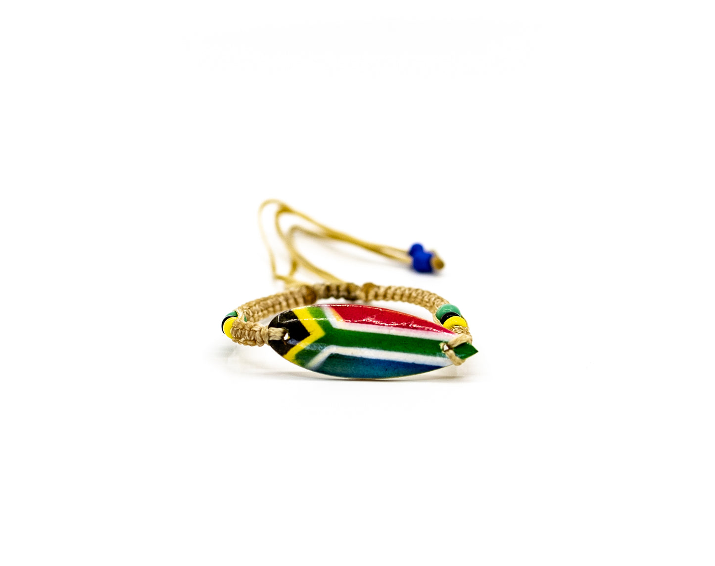 PSB162 - South Africa Surfboard Bracelet with Small Assorted Beads on Sand String