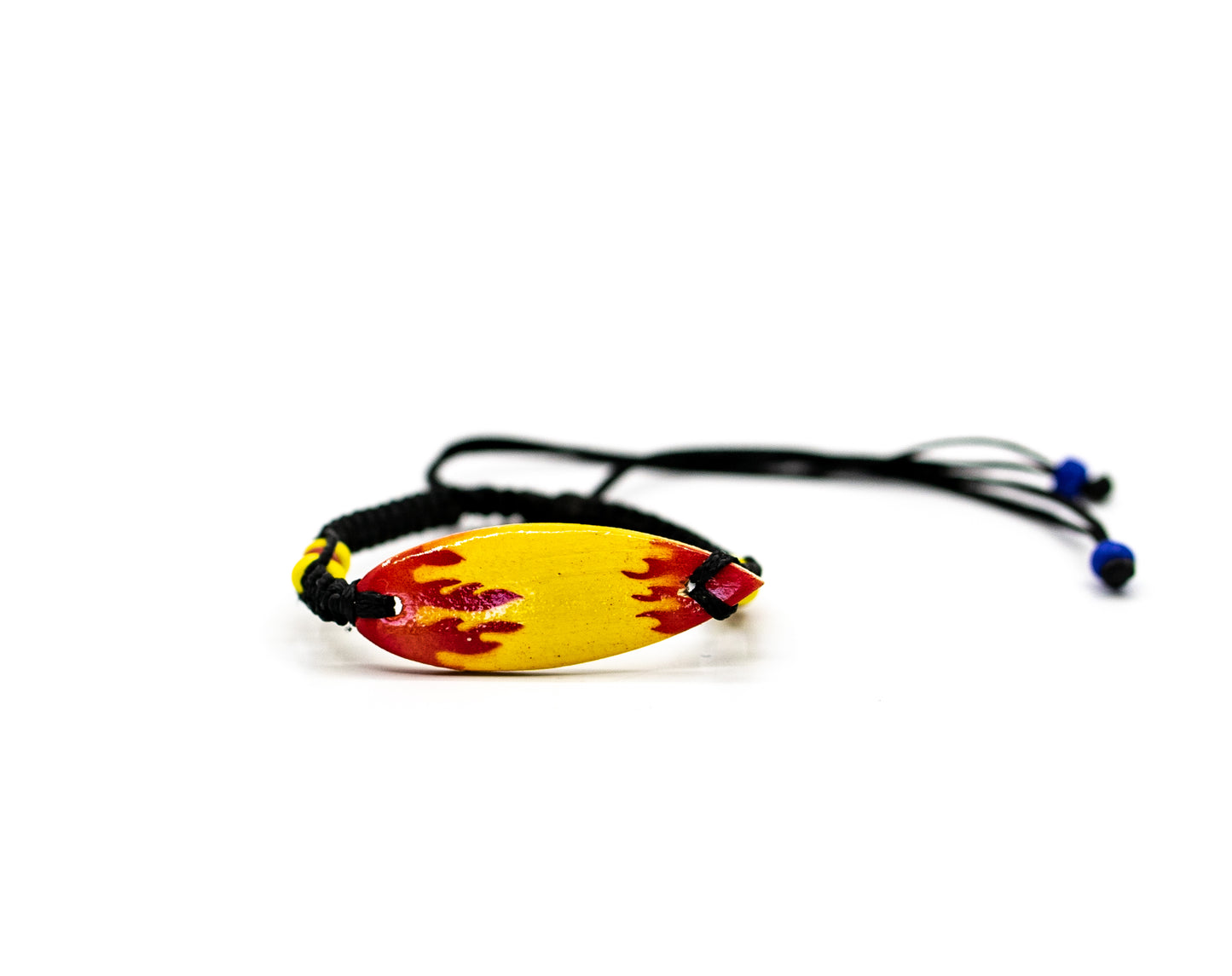 PALM STRINGS - FIRE SURFBOARD WITH ASSORTED BEADS ON BLACK STRING