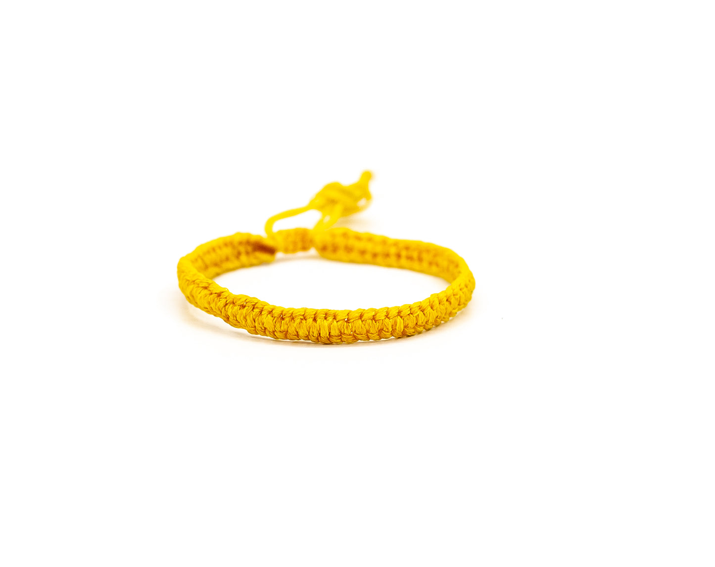 PALM STRINGS - YELLOW BRAIDED WITH SMALL WHITE BEADS