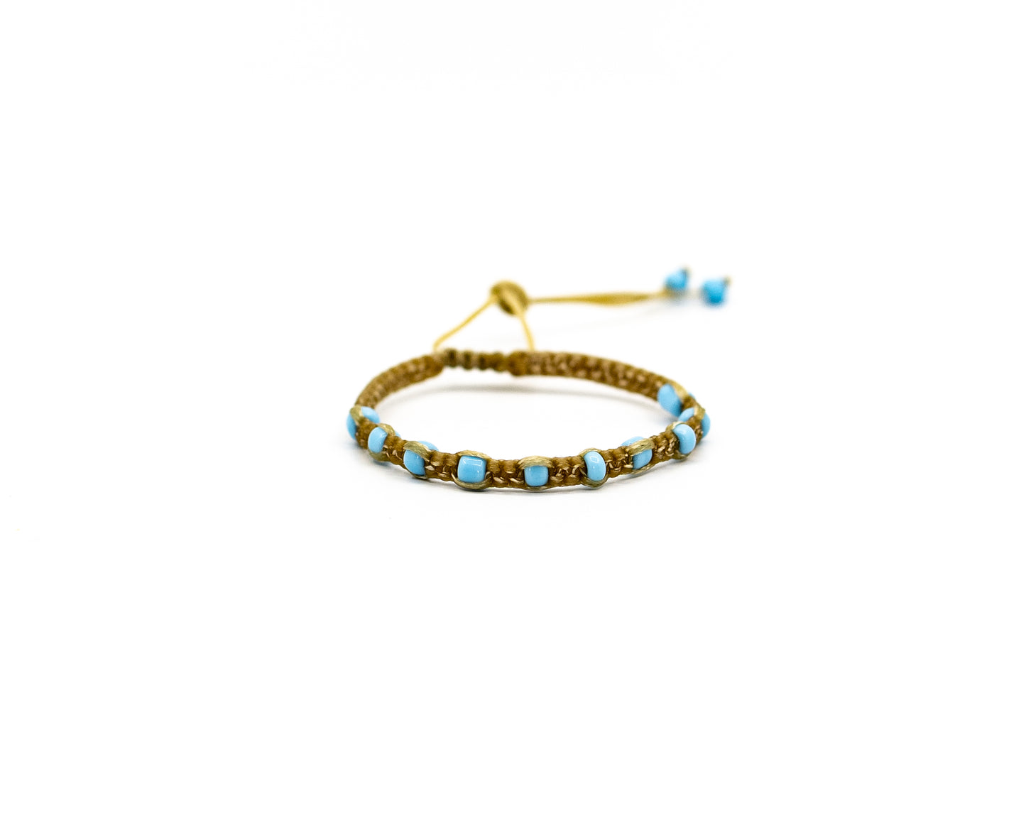 PALM STRINGS - LIGHT BLUE BEADS FLAT KNOT SAND STRING