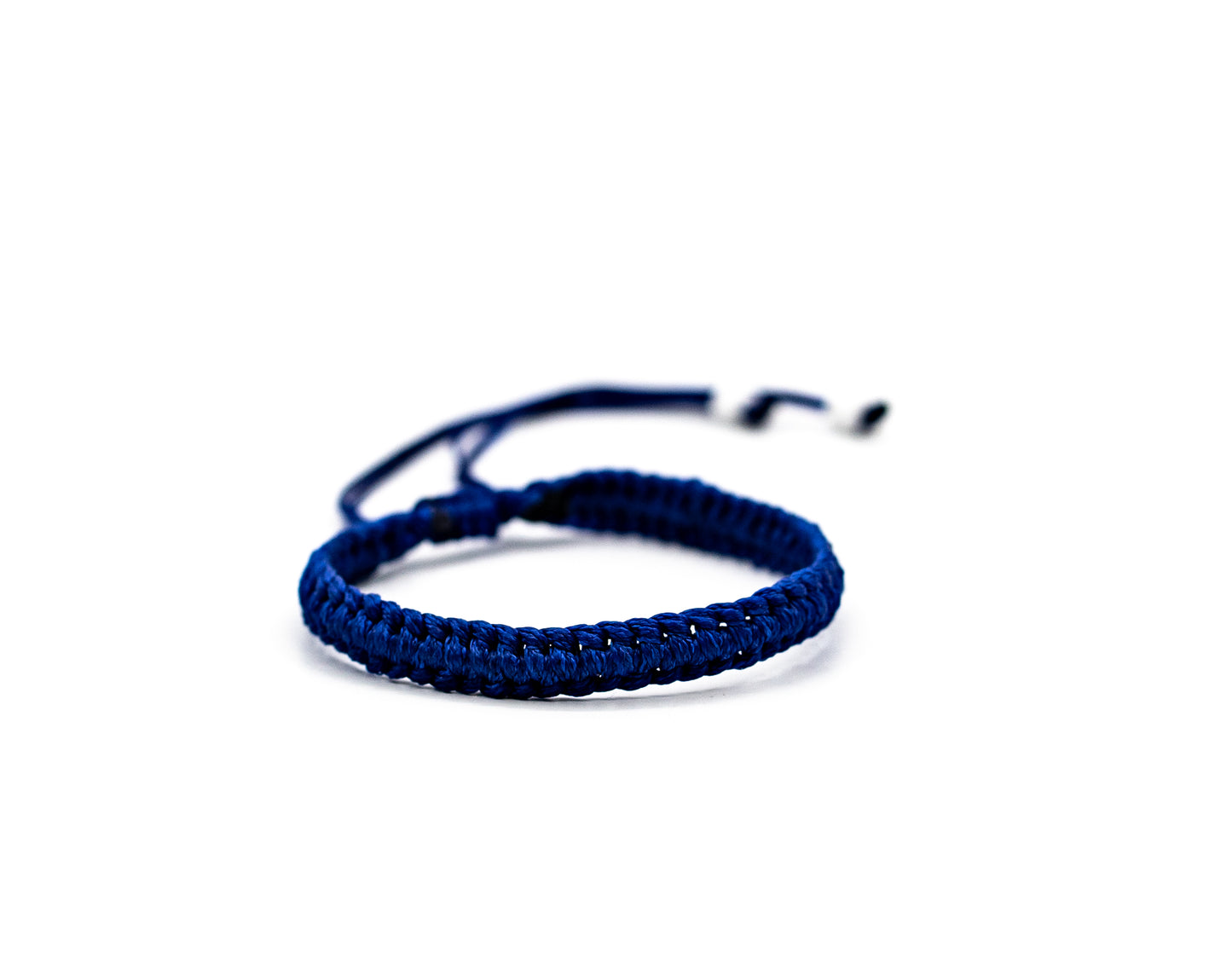 PALM STRINGS - DARK BLUE BRADIED WITH SMALL WHITE BEADS