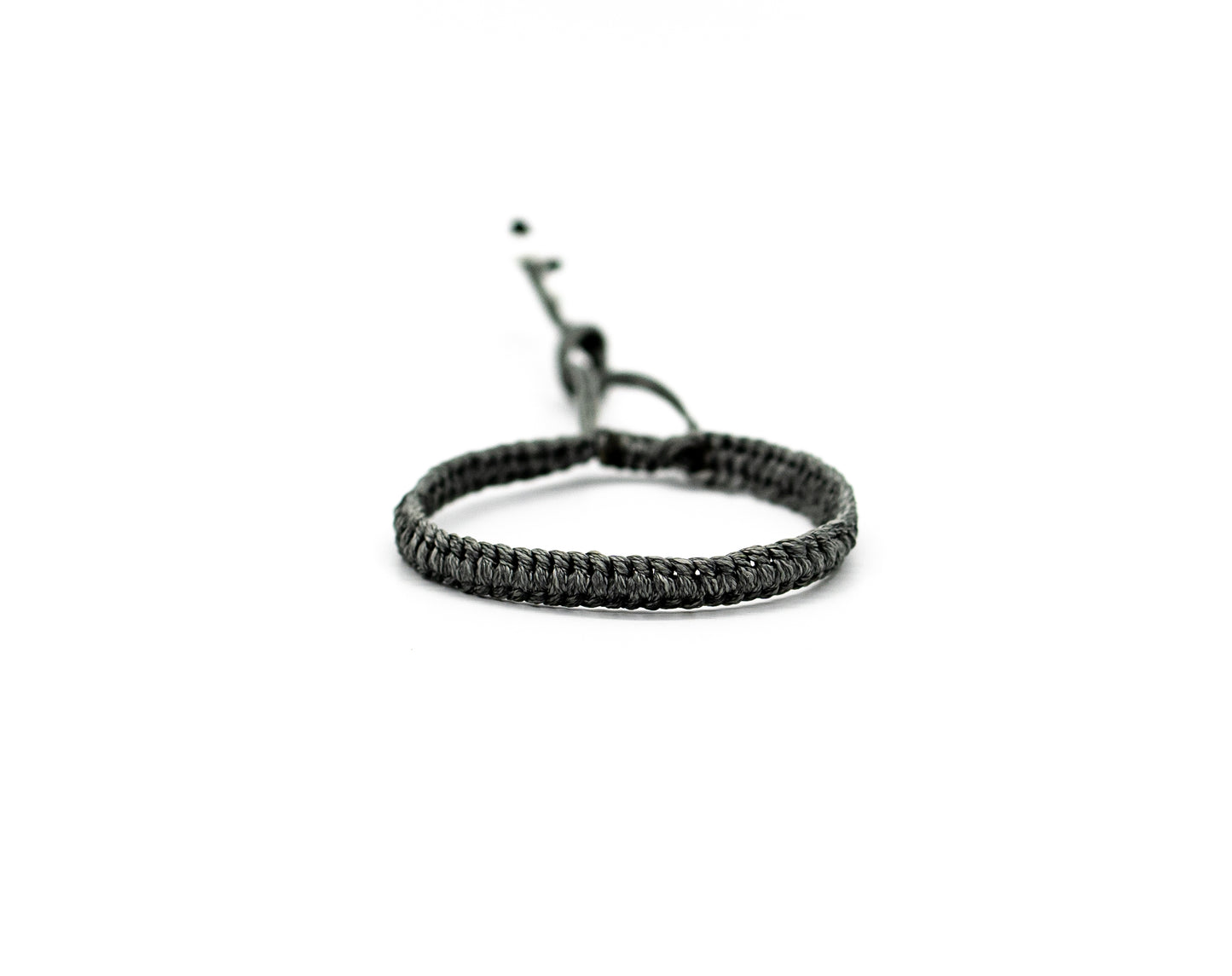 PALM STRINGS - LIGHT GREY BRAIDED WITH SMALL WHITE BEADS