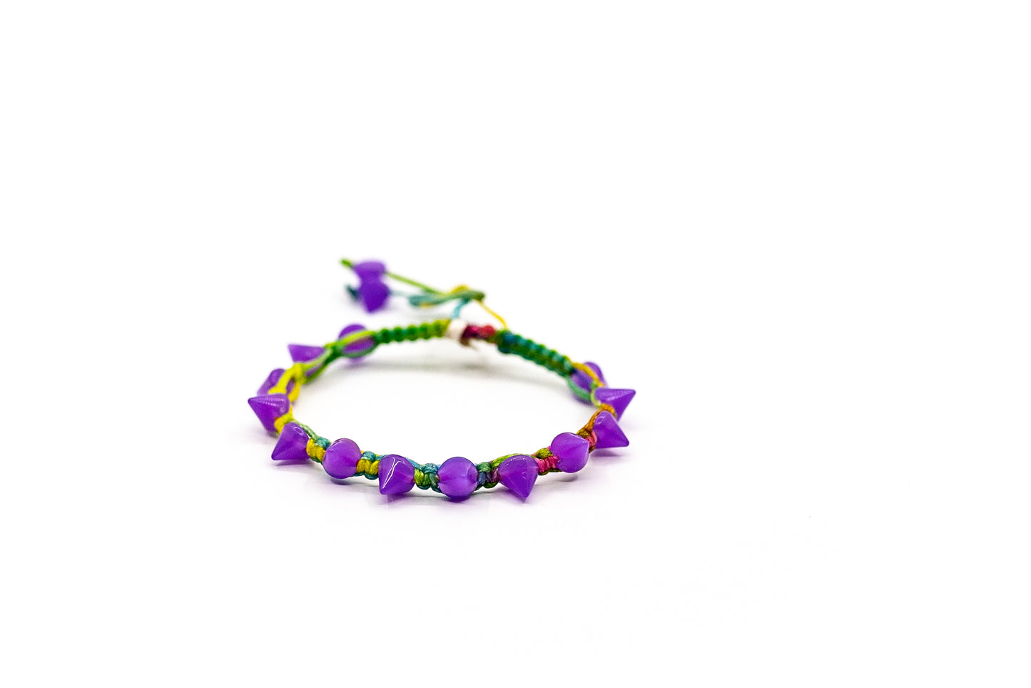 PALM STRINGS - PURPLE SPIKES ON MULTICOLOUR STRING