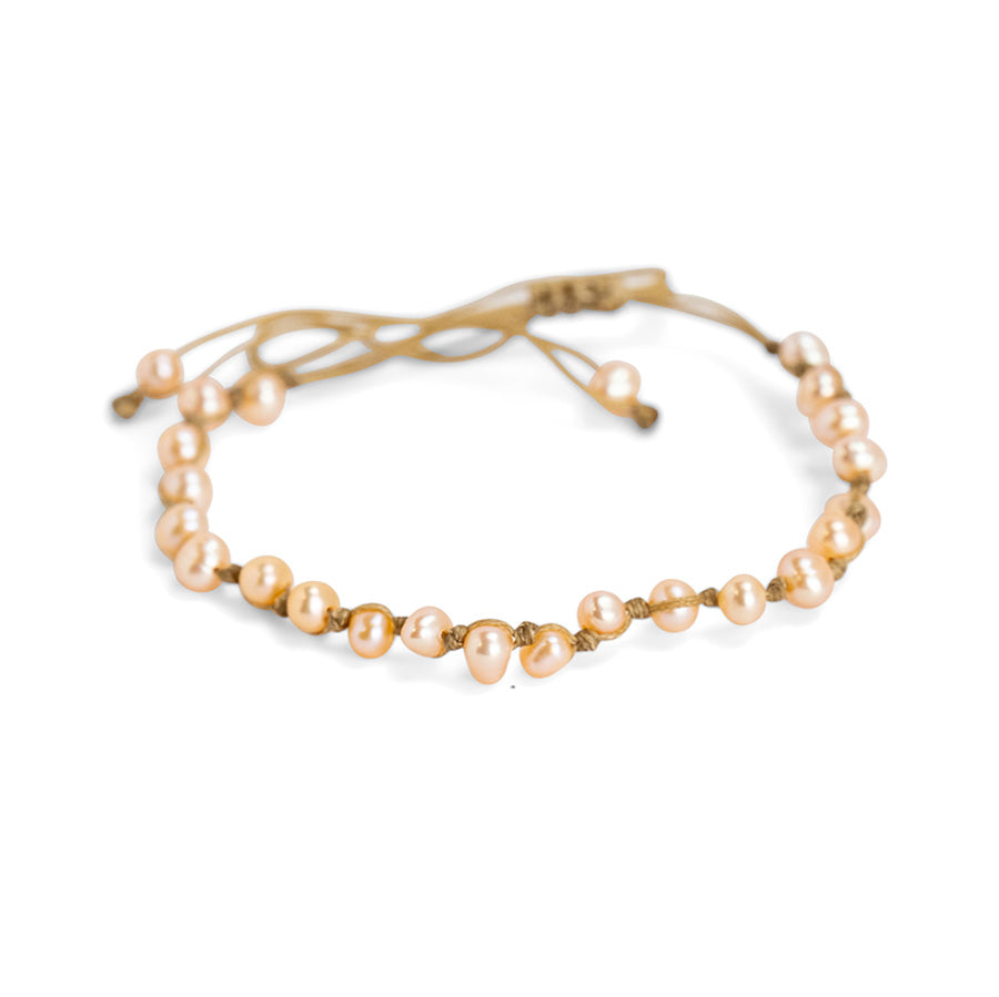 PALM STRINGS - PINK POT PEARLS ON SAND STRING