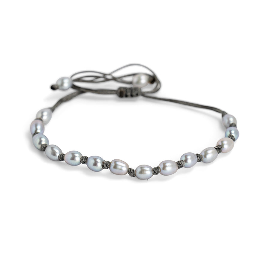 PALM STRINGS - LIGHT GREY PEARLS KNOT GREY STRING