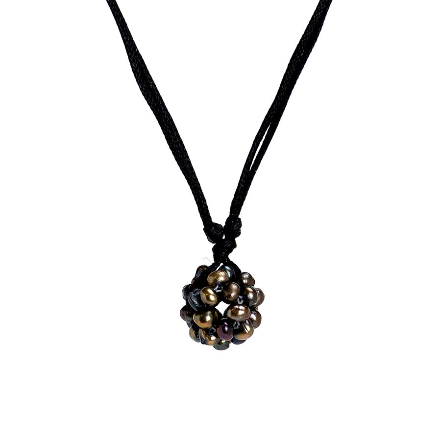 PALM STRINGS - SMALL MIXED PEARL CLUSTER BLACK STRING