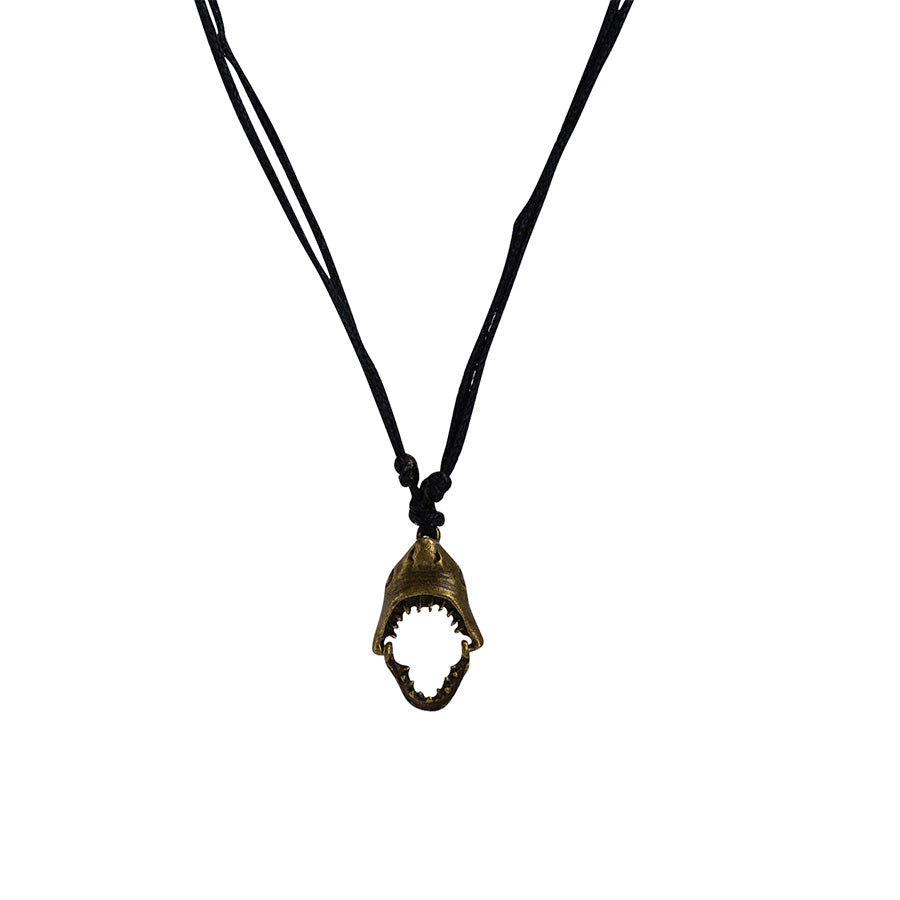 PALM STRINGS - METAL SHARK MOUTH ON BROWN STRING