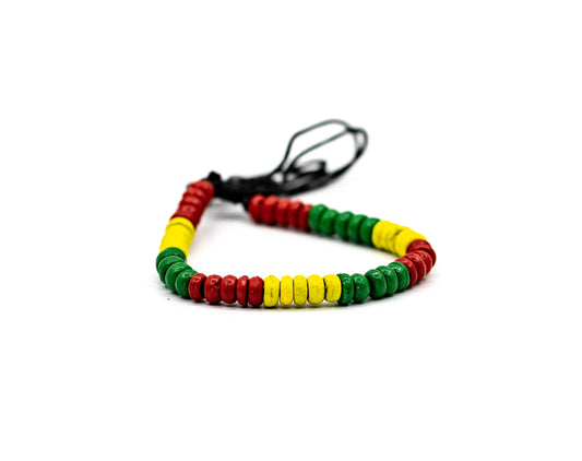 PSB635 - Rasta Colour Bracelet on Black String