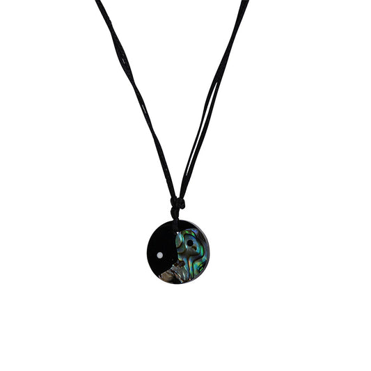 PALM STRINGS - YING YANG (S) - PAUA SHELL - BLACK STRING