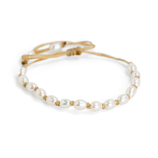 PALM STRINGS - WHITE PEARLS KNOT SAND STRING