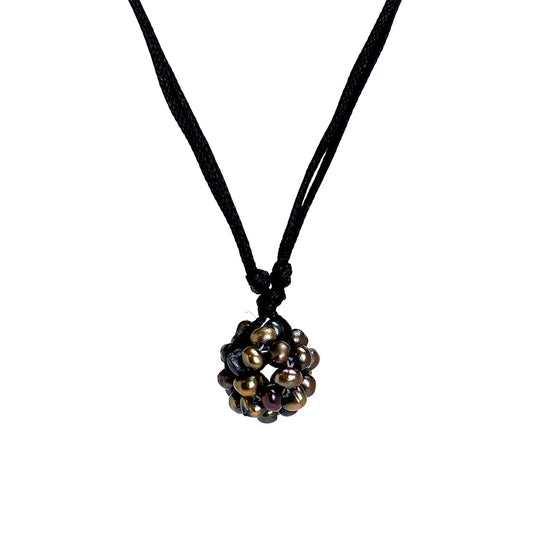 PALM STRINGS - SMALL MIXED PEARL CLUSTER BLACK STRING