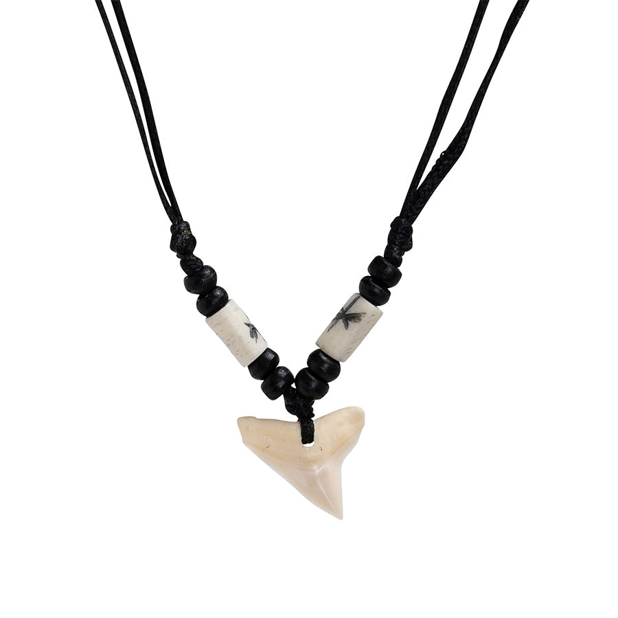 PSN126 - Medium Bull Shark Tooth Necklace on Black String